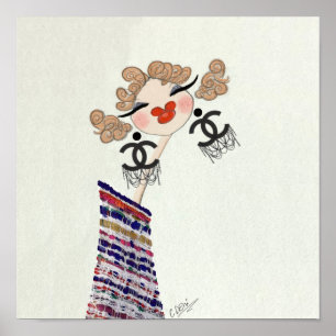 Charlotte ist glückliche Glamour-Mode-Kunst Poster