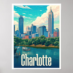Charlotte Kunst Vintage Reiseillustration Poster