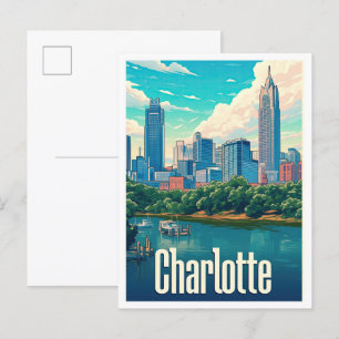 Charlotte Kunst Vintage Reiseillustration Postkarte