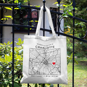Charlotte Liebe Locator   City Map Wedding Welcome Tragetasche