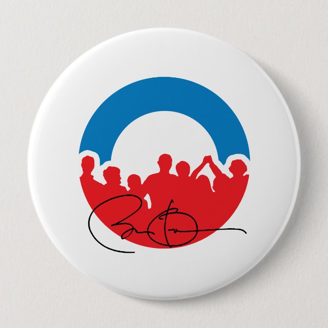 CHARLOTTE MIT BARACK OBAMA -.pnng Button (Vorderseite)