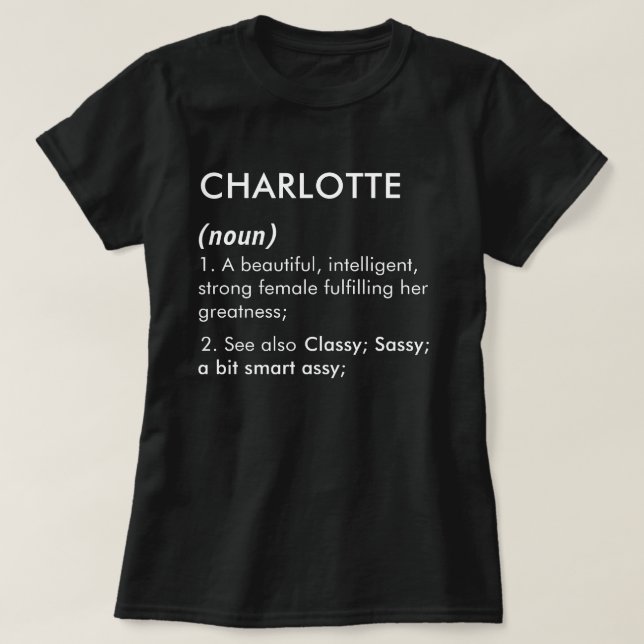 Charlotte name, Editable name, Custom name T-Shirt (Design vorne)