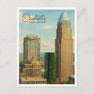 Charlotte NC Aquarell-Himmelspostkarte Feiertagspostkarte