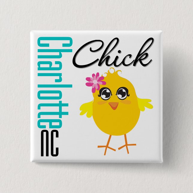 Charlotte NC Chick Button (Vorderseite)