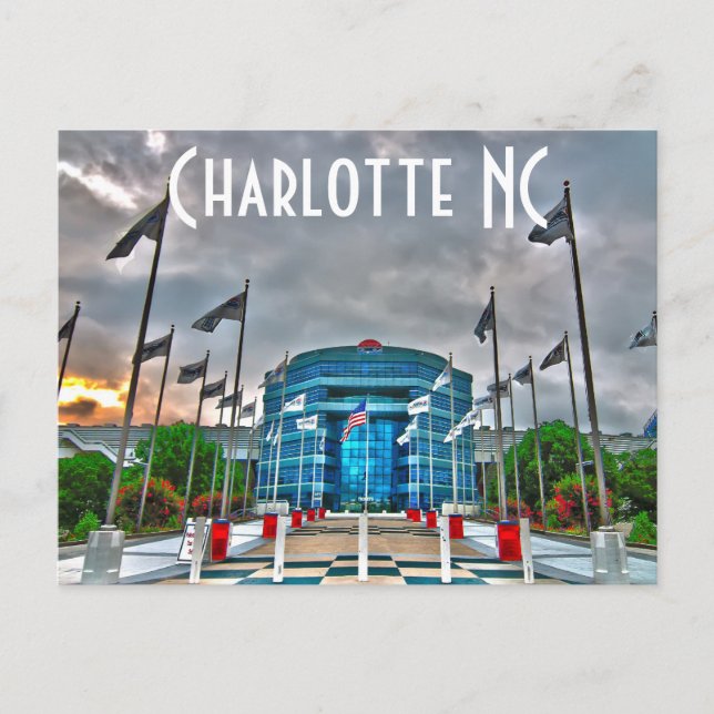 Charlotte NC Motorstraßenbahn Postkarte (Vorderseite)
