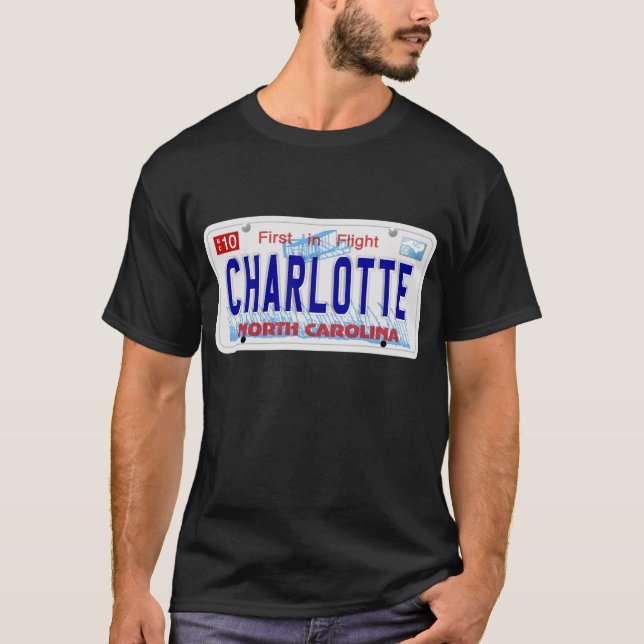 Charlotte - NC-Platte T-Shirt (Vorderseite)