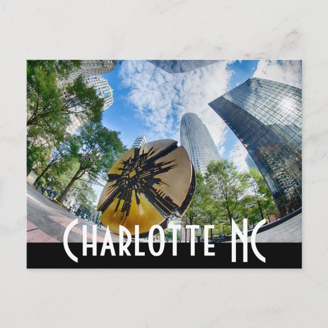 Charlotte NC Postkarte (Vorderseite)