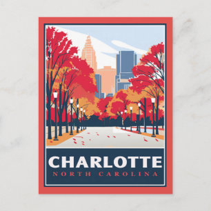 Charlotte, NC Postkarte