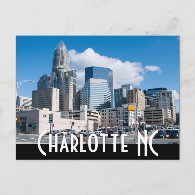 Charlotte NC Postkarte (Vorderseite)