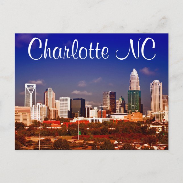 Charlotte NC Postkarte (Vorderseite)