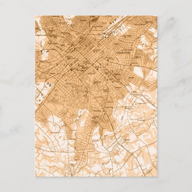 Charlotte NC Postkarte (Vorderseite)