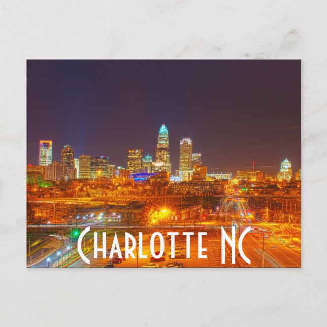 Charlotte NC Postkarte (Vorderseite)