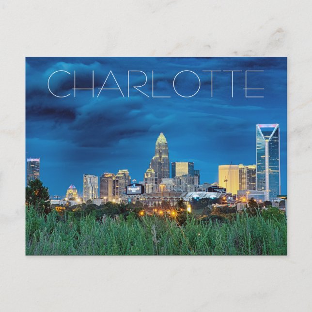 Charlotte NC Postkarte (Vorderseite)
