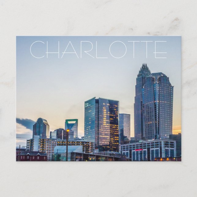 Charlotte NC Postkarte (Vorderseite)