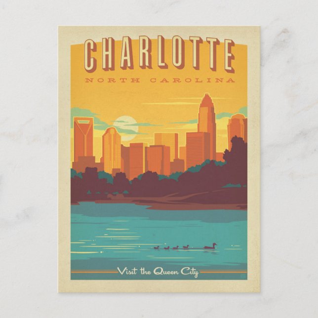 Charlotte, NC Postkarte (Vorderseite)