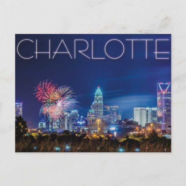 Charlotte NC Postkarte (Vorderseite)