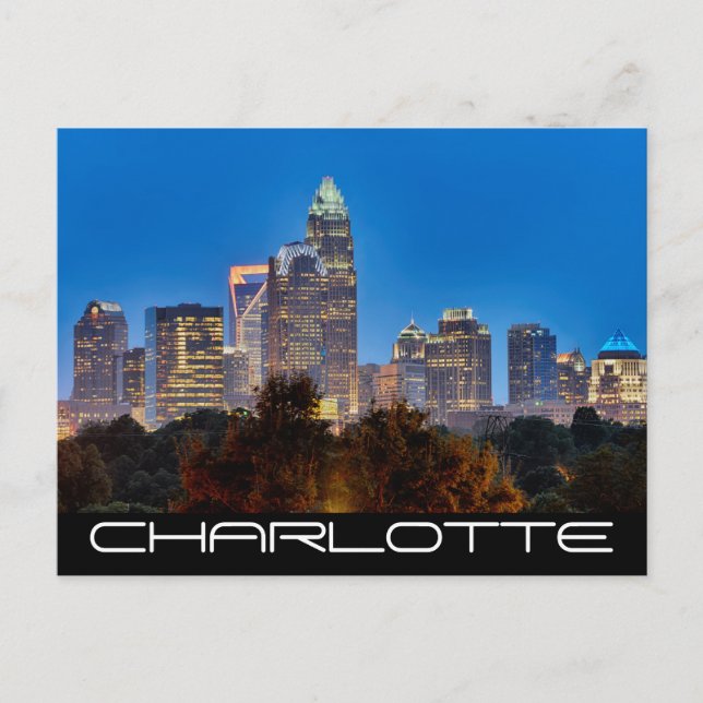 Charlotte NC Postkarte (Vorderseite)