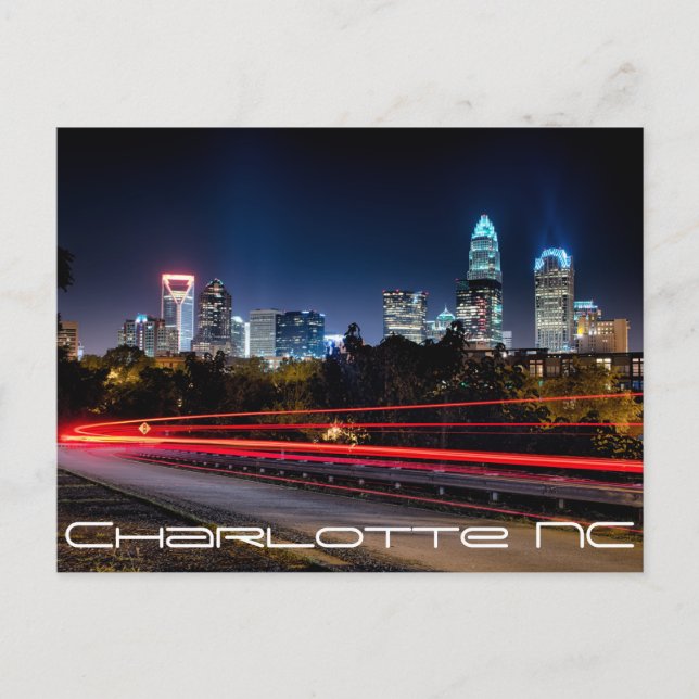 Charlotte NC Postkarte (Vorderseite)