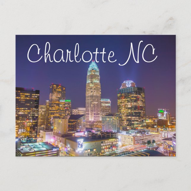 Charlotte NC Postkarte (Vorderseite)