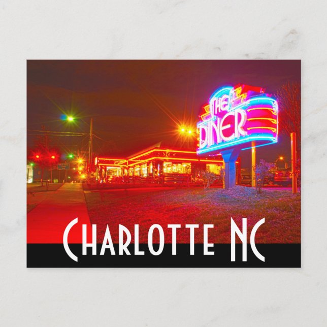 Charlotte NC Postkarte (Vorderseite)