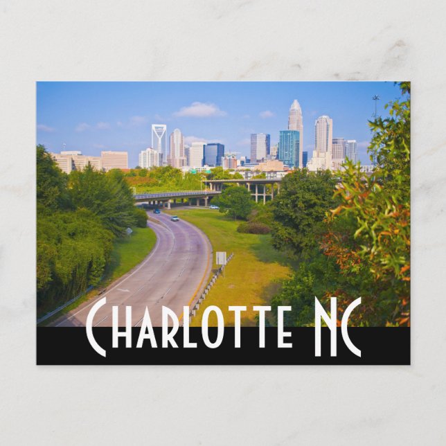 Charlotte NC Postkarte (Vorderseite)