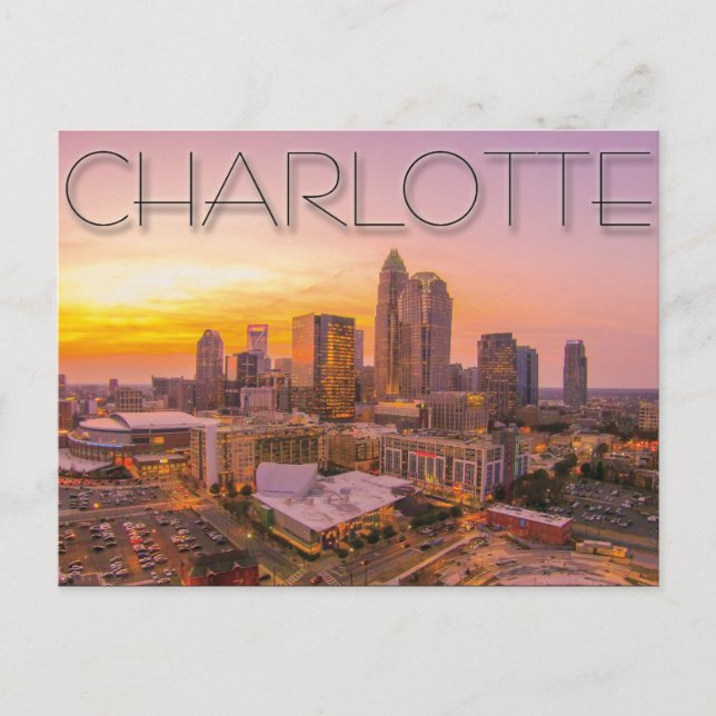 Charlotte NC Postkarte (Vorderseite)