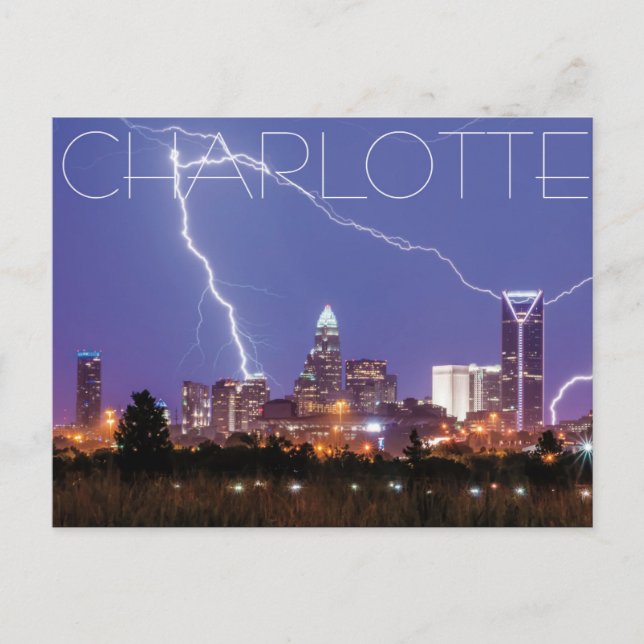 Charlotte NC Postkarte (Vorderseite)