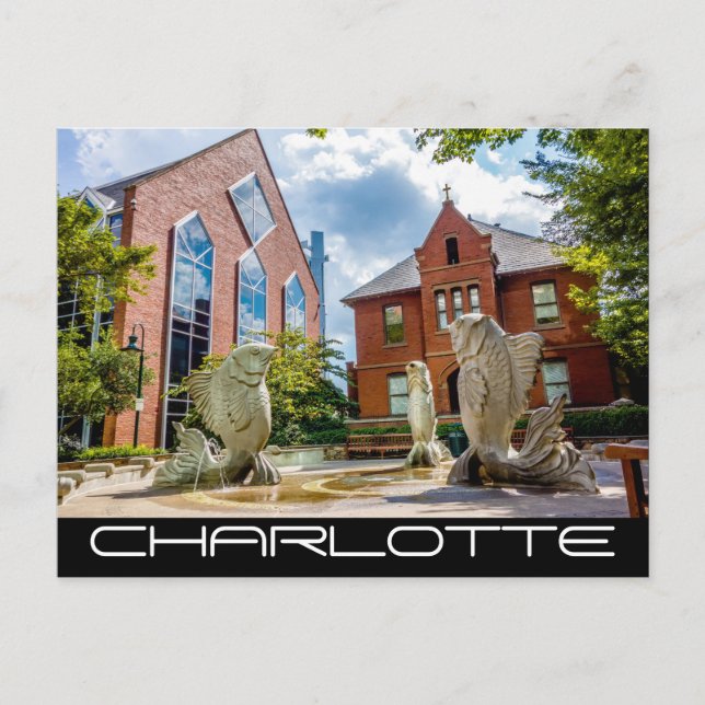 Charlotte NC Postkarte (Vorderseite)
