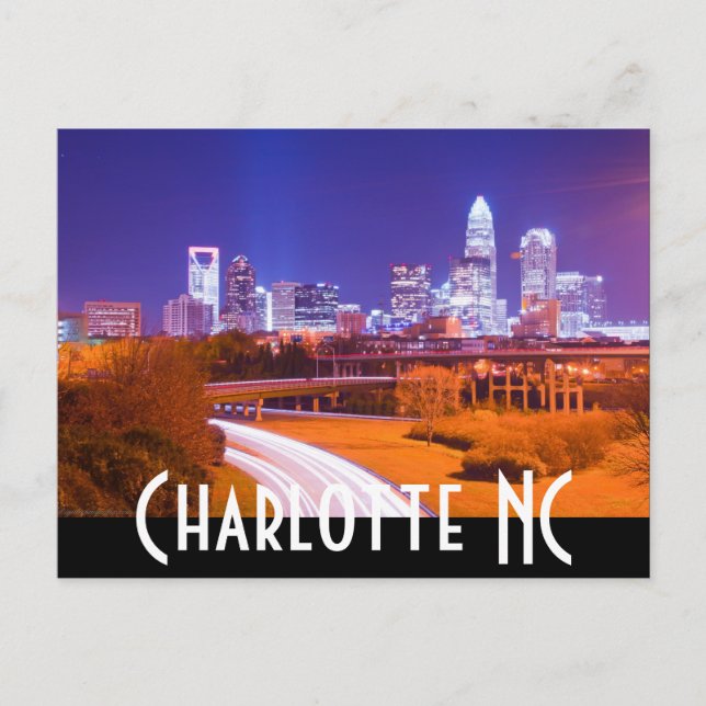 Charlotte NC Postkarte (Vorderseite)