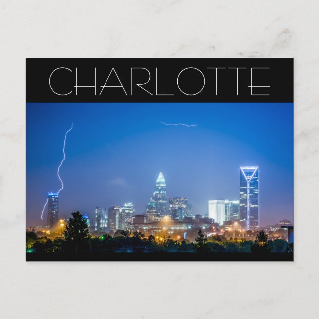 Charlotte NC Postkarte (Vorderseite)