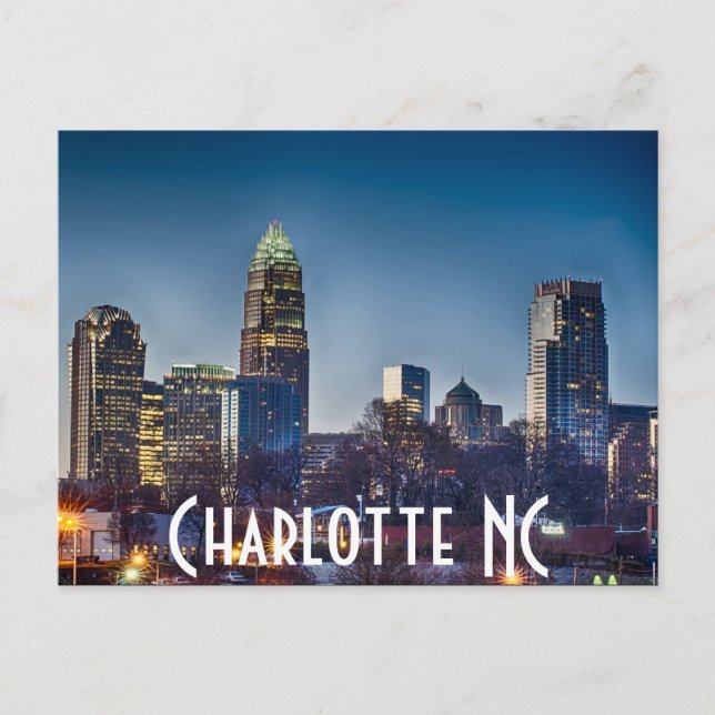 Charlotte NC Postkarte (Vorderseite)