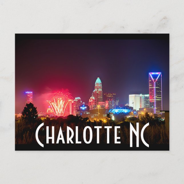 Charlotte NC Postkarte (Vorderseite)