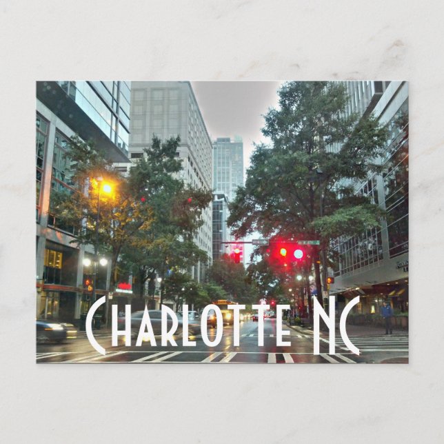 Charlotte NC Postkarte (Vorderseite)