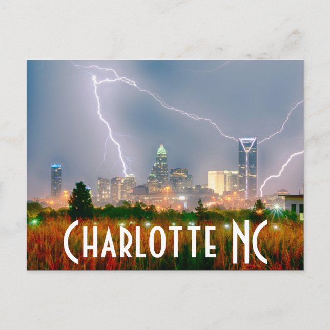 Charlotte NC Postkarte (Vorderseite)