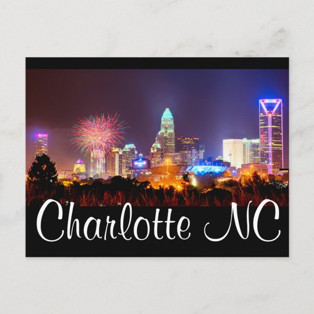 Charlotte NC Postkarte (Vorderseite)