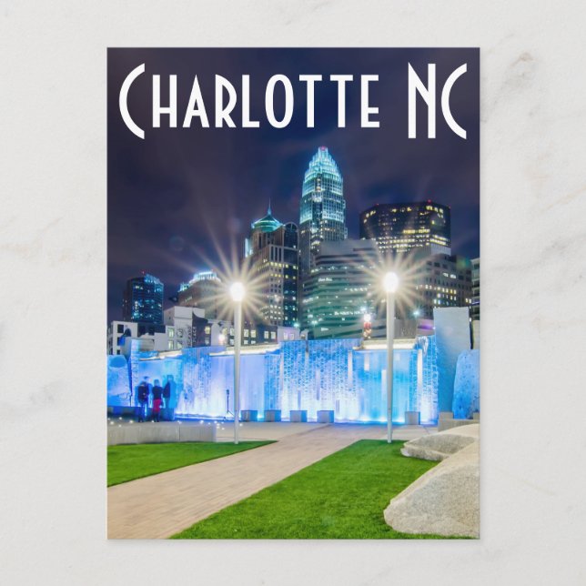 Charlotte NC Postkarte (Vorderseite)