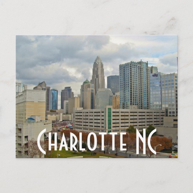 Charlotte NC Postkarte (Vorderseite)