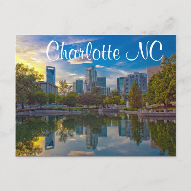 Charlotte NC Postkarte (Vorderseite)