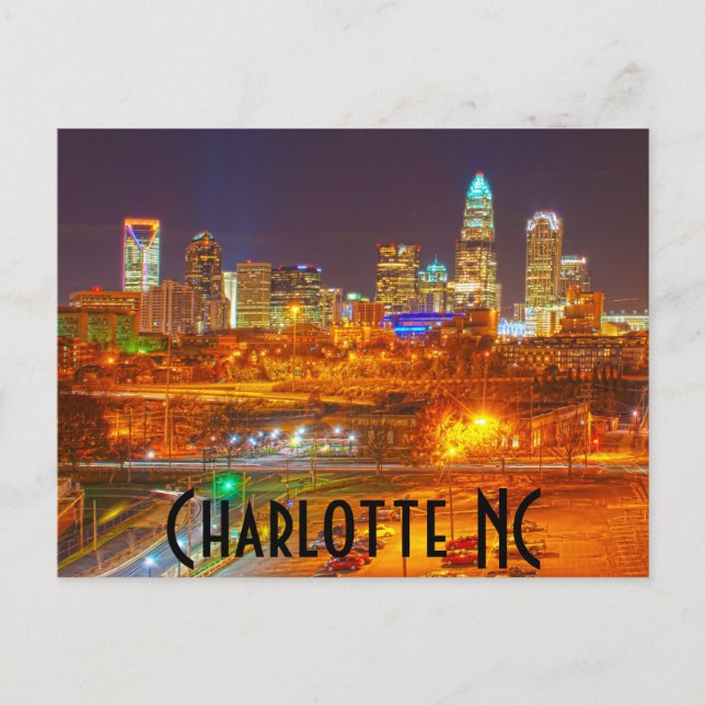 Charlotte NC Postkarte (Vorderseite)