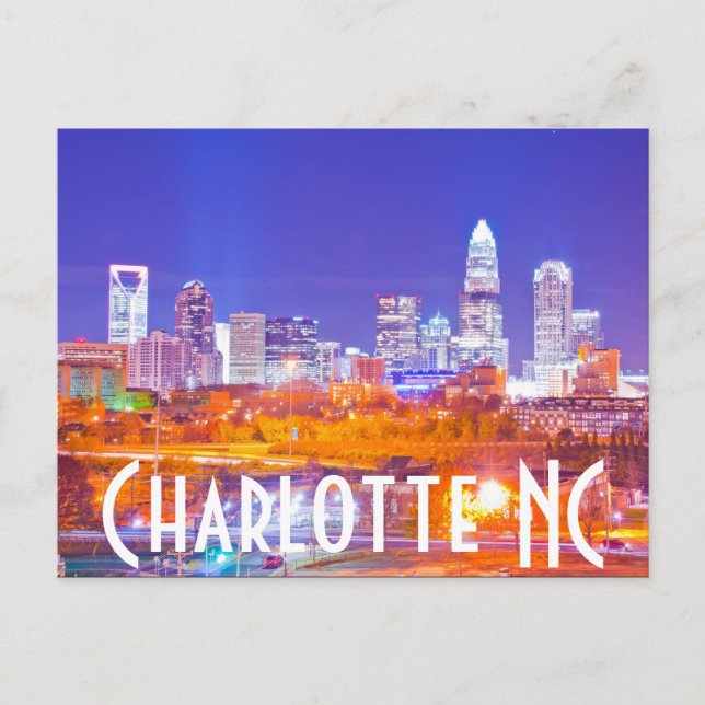 Charlotte NC Postkarte (Vorderseite)