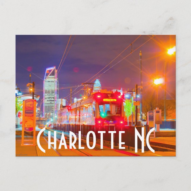 Charlotte NC Postkarte (Vorderseite)
