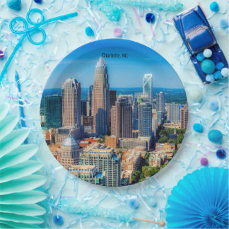 Charlotte, NC-Skyline-Foto Pappteller