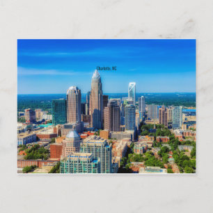 Charlotte, NC-Skyline-Foto Postkarte