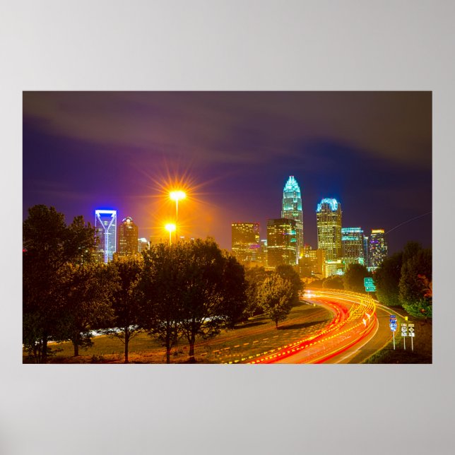 Charlotte NC Skyline Poster (Vorne)
