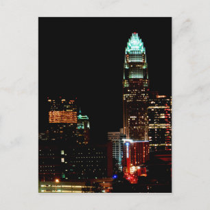 Charlotte NC Skyline Postkarte
