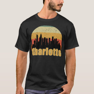 Charlotte NC Skyline Silhouette Sunset I Liebe Cha T-Shirt