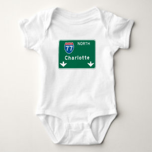 Charlotte, NC-Verkehrsschild Baby Strampler