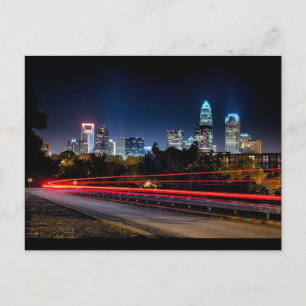 Charlotte Nord-Carolina-Skyline-Abend Postkarte