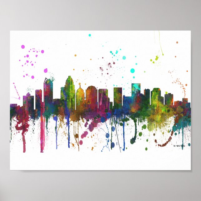 CHARLOTTE, NORDCAROLINA SKYLINE POSTER (Vorne)