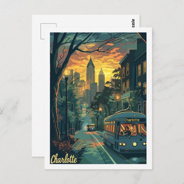 Charlotte North Carolina Bekannter Ort Postkarte (Vorne/Hinten)